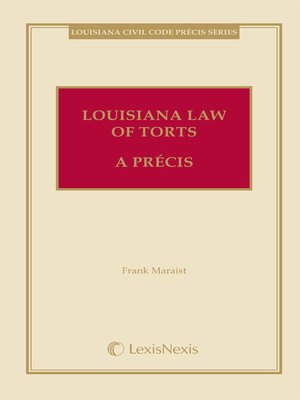 cover image of Louisiana Law of Torts
